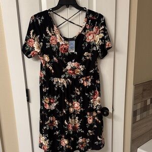 Vibe Floral Black Dress